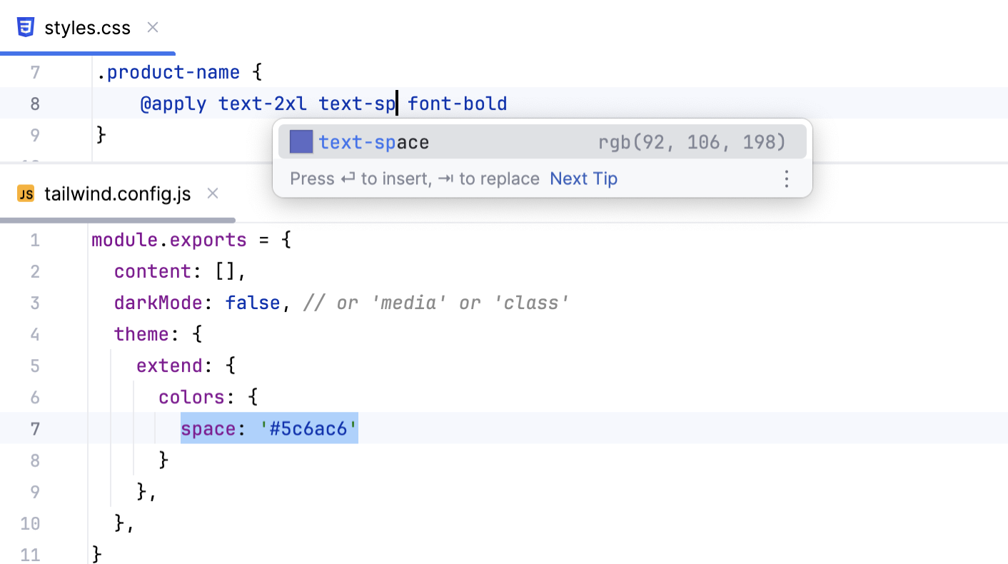 基于 tailwind.config.js 中的定制完成