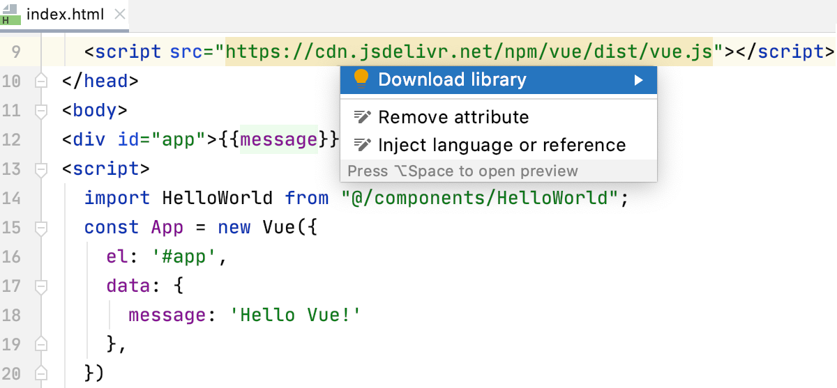 下载通过 CDN 连接的库