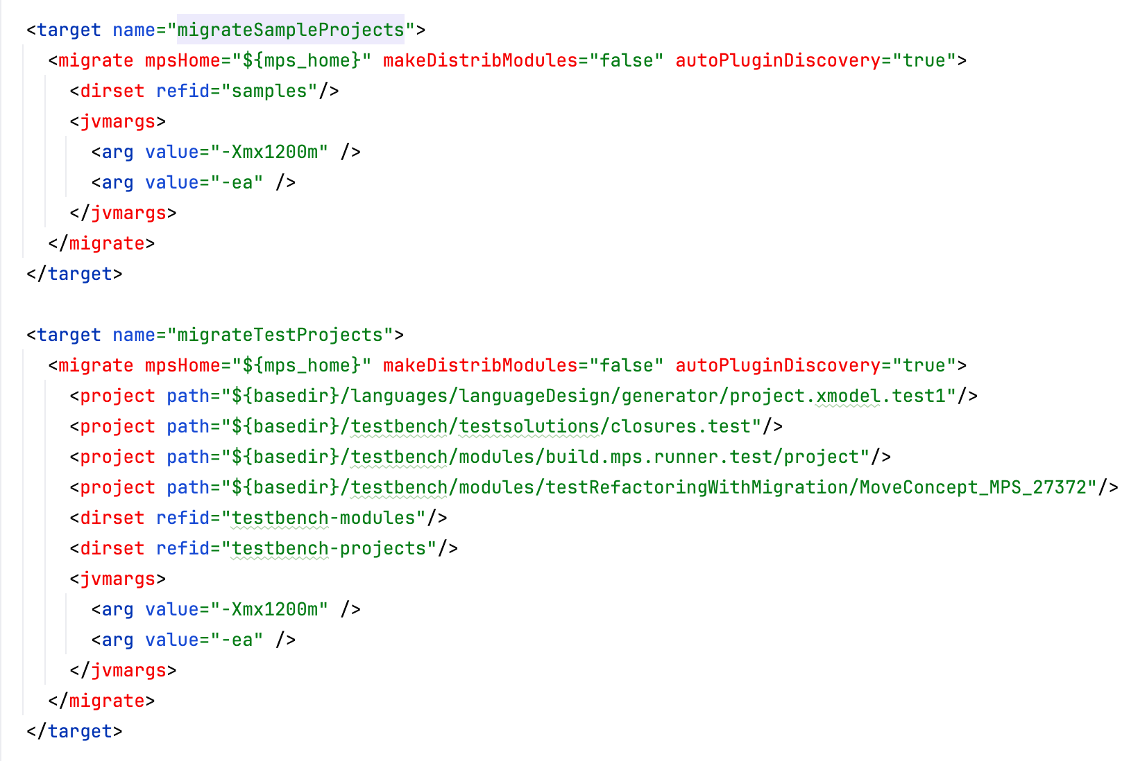 Details of the migration ant task Details of the migration ant task