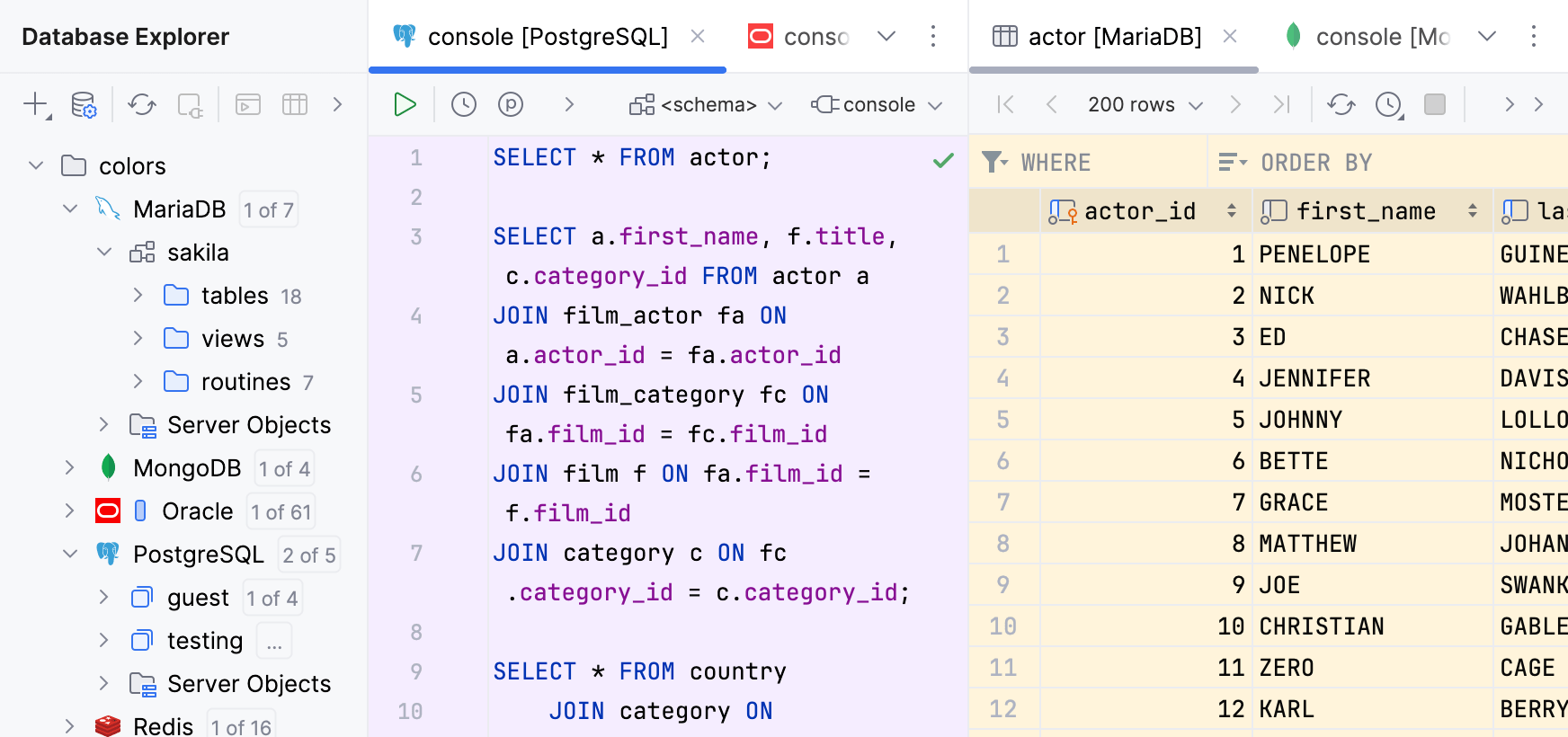 Query console and data editor colors are enabled Query console and data editor colors are enabled