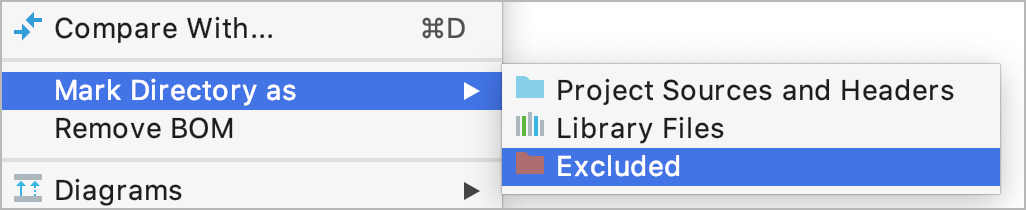 将目录标记为已排除