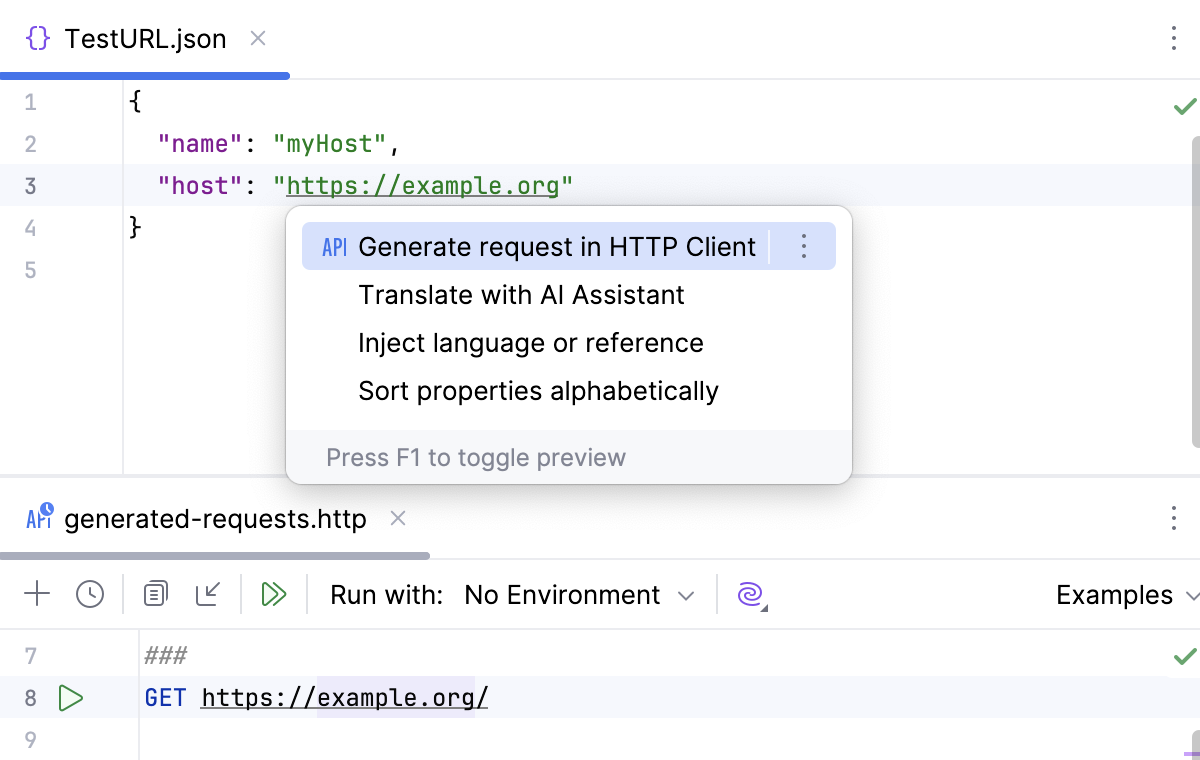 Generate request in HTTP Client