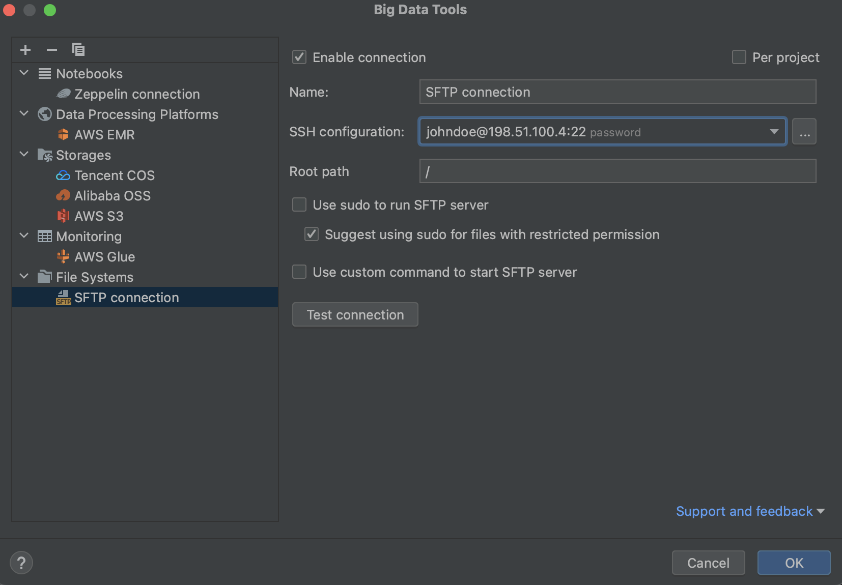 Linux Connect Sftp SFTP | DataGrip Documentation