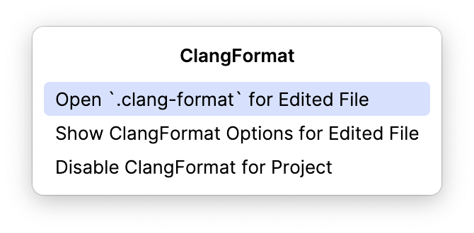 切换到 clang-format 文件