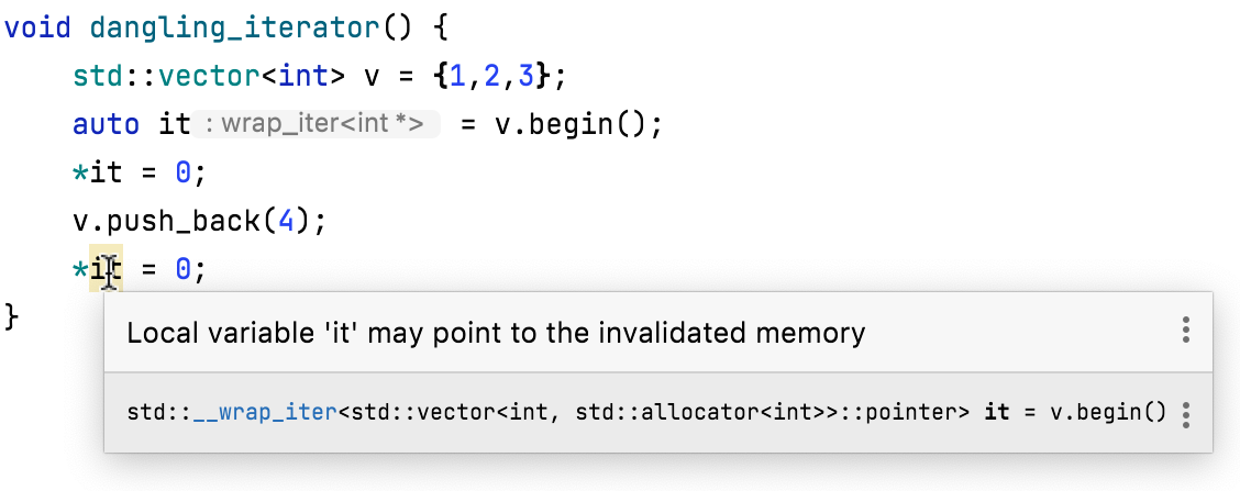 Dangling iterator Dangling iterator