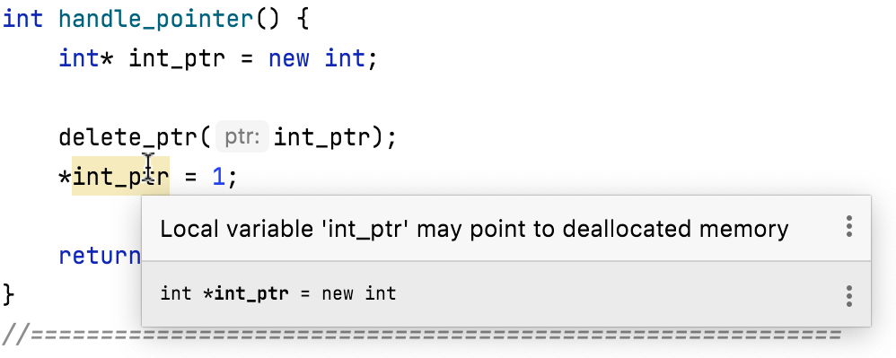 Dangling pointer inspection with Global DFA Dangling pointer inspection with Global DFA