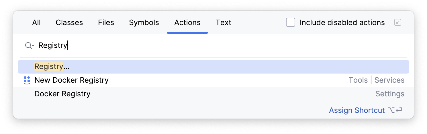 Searching for Registry in Find Action