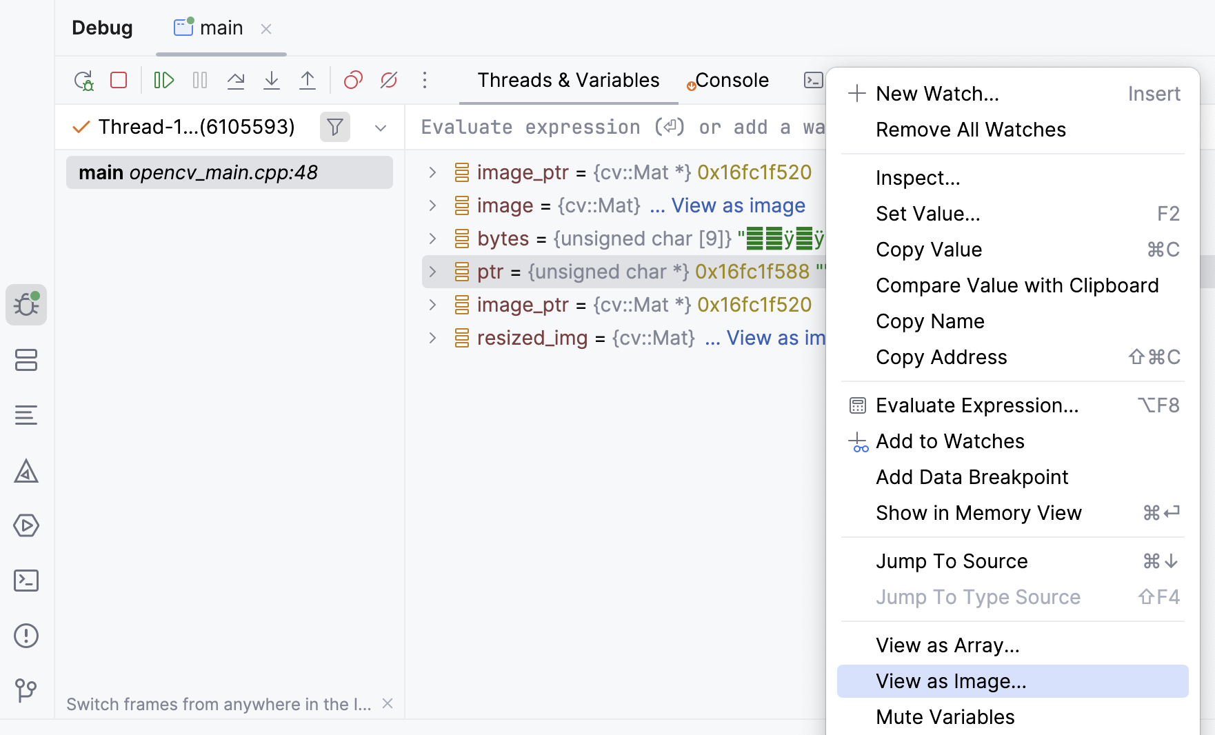 Viewing another image type