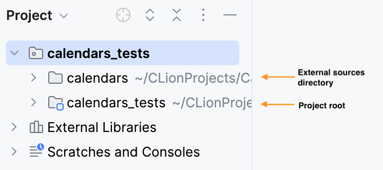 项目树中的外部源