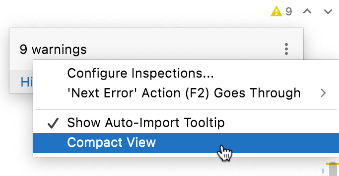 问题小部件的紧凑视图