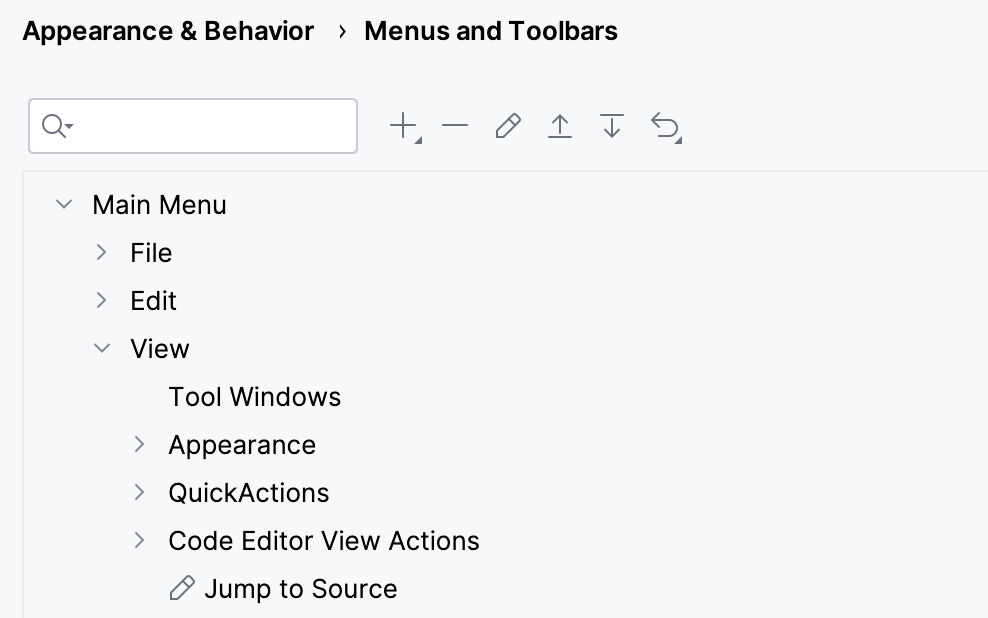 菜单和工具栏页面