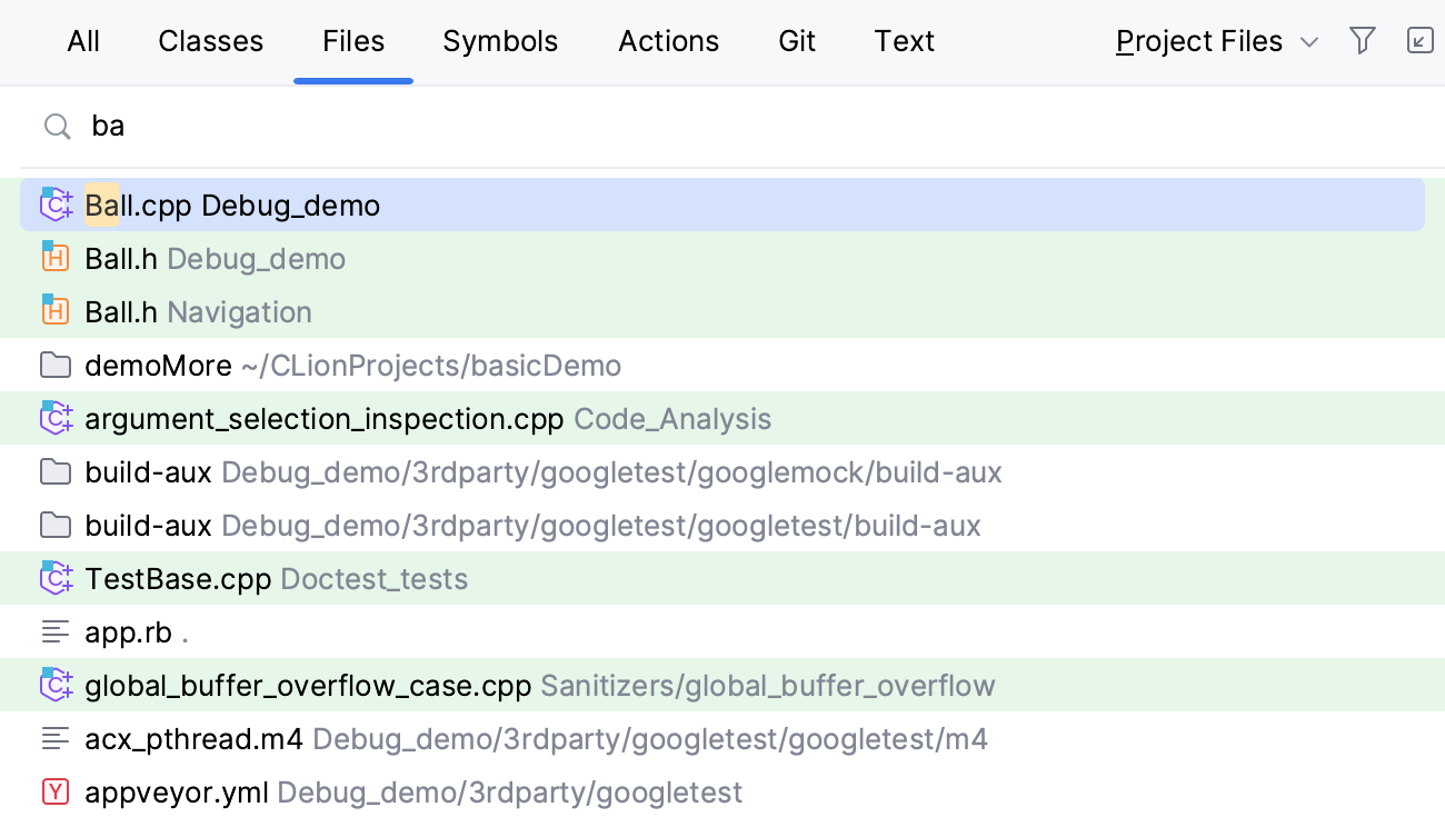 编辑器选项卡和搜索结果中的作用域高亮显示