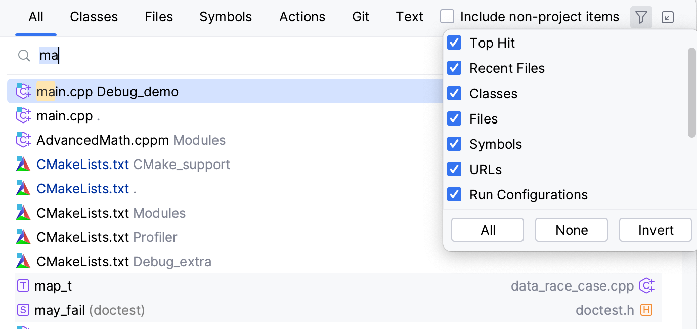 “全部搜索”弹出窗口