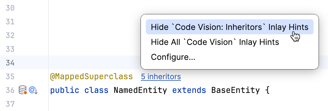 Disabling inlay hints in the editor