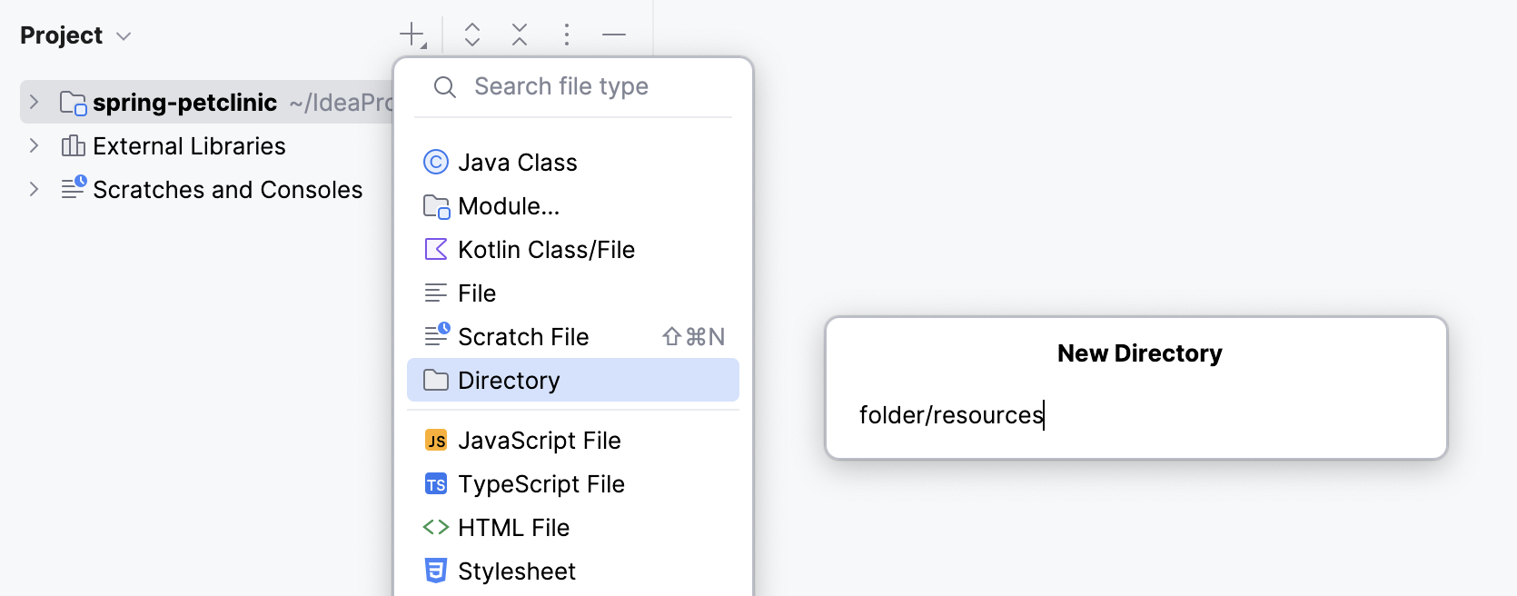 Creating a new directory