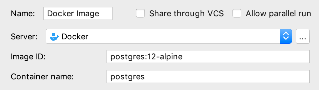 创建 Docker 配置对话框