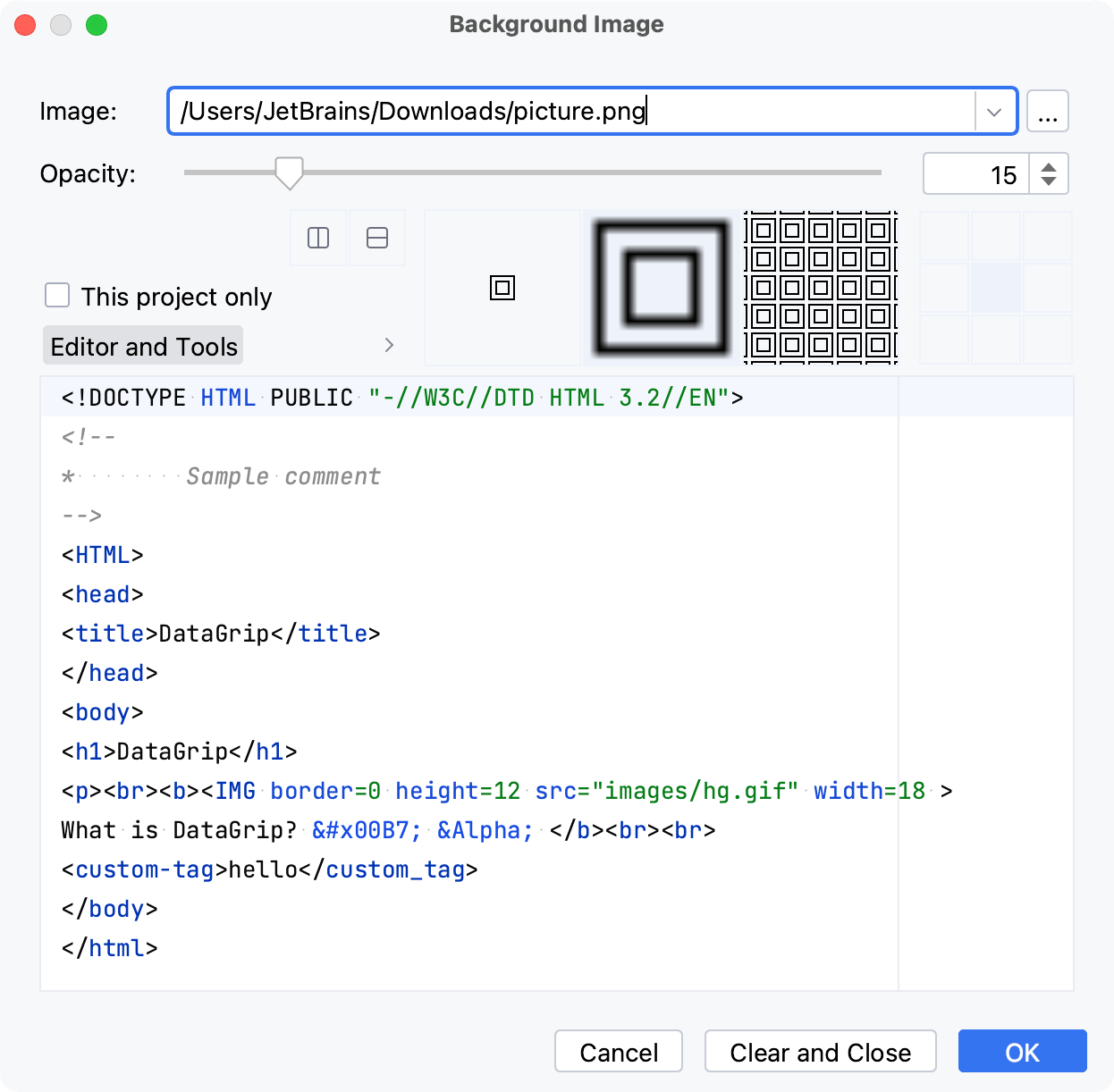 背景图片对话框