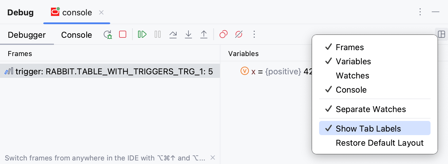 显示选项卡标签