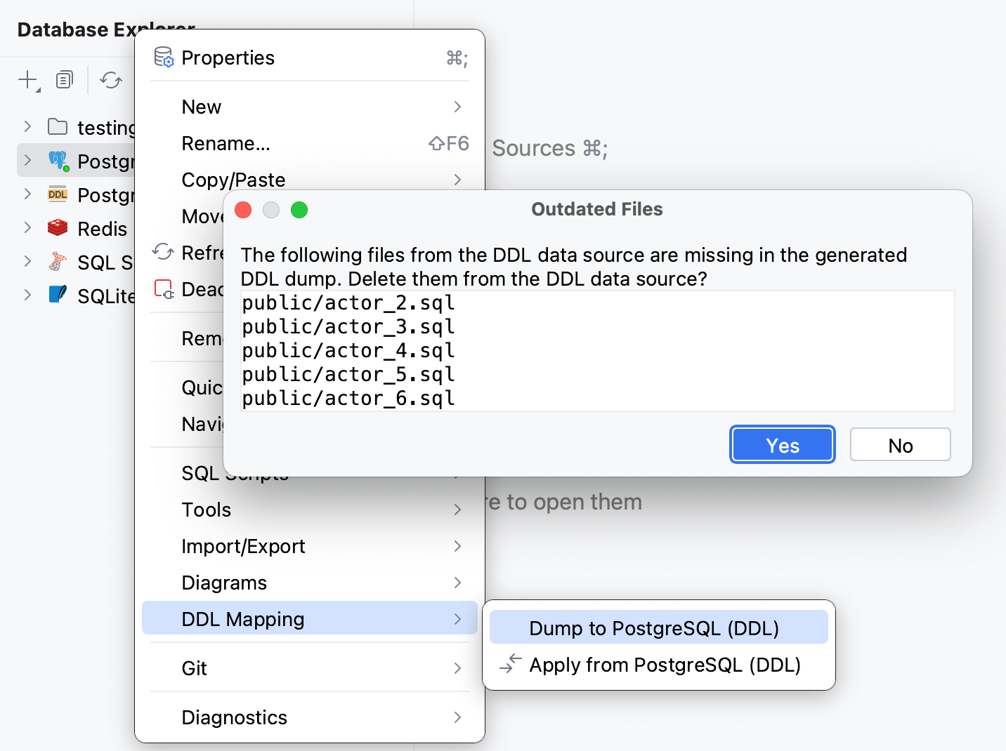 导出到 DDL 数据源