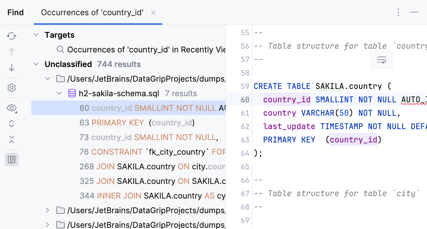 “查找”工具窗口