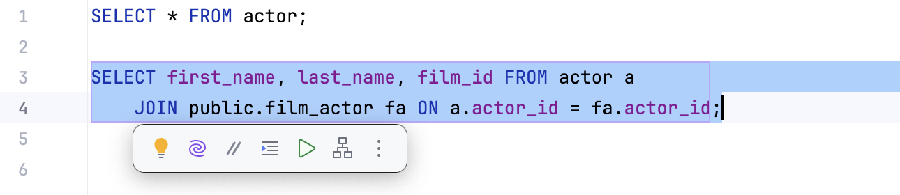 用于代码编辑的悬浮工具栏