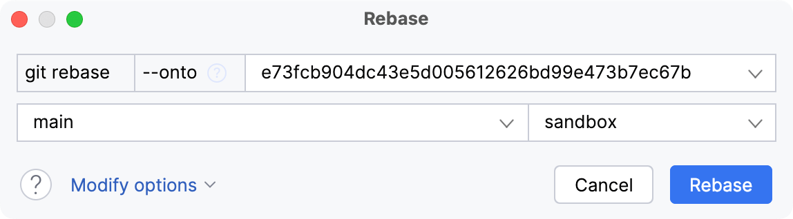 选择要变基的分支
