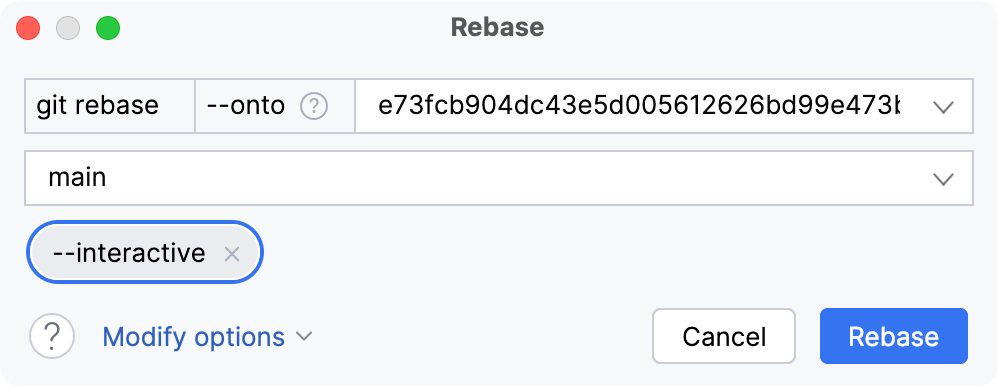使用 --onto 指定提交哈希