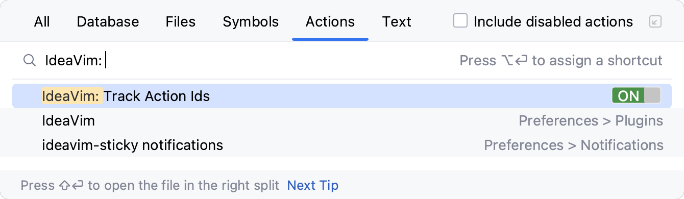 启用 Track Action Ids 功能