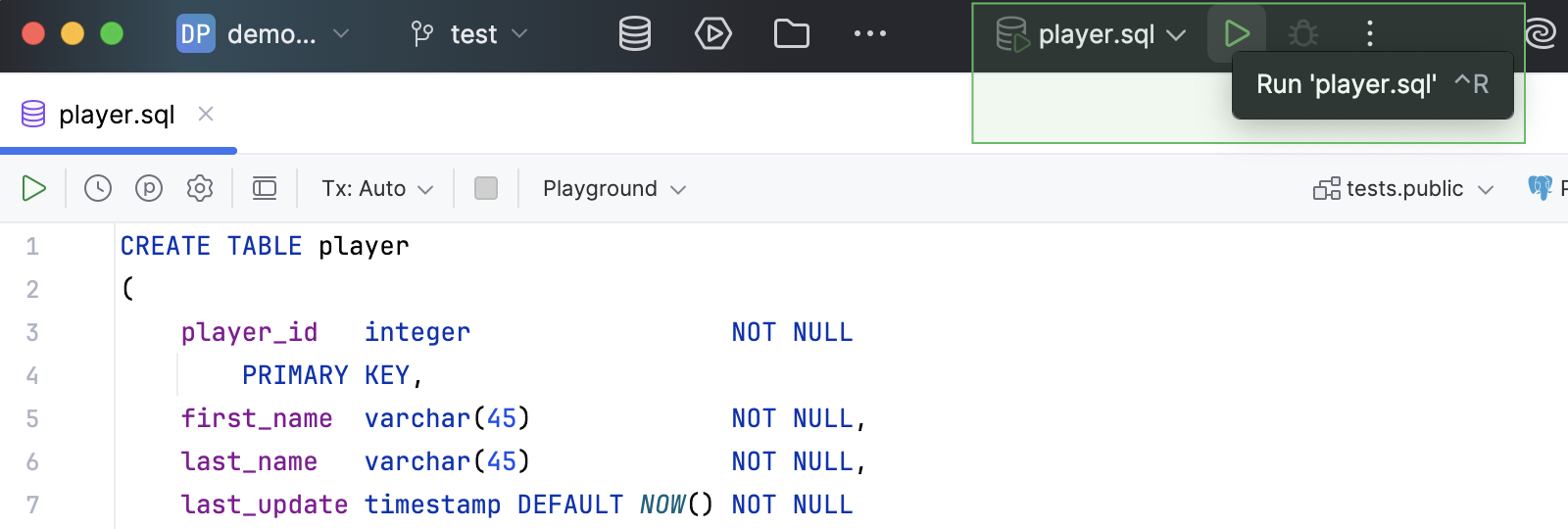 运行小部件旁的“Run”按钮