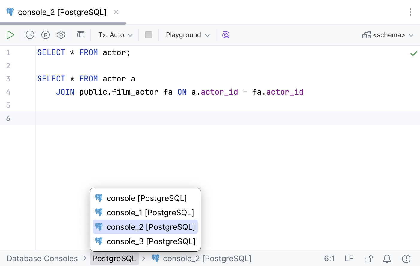使用导航栏导航到查询控制台 使用导航栏导航到查询控制台