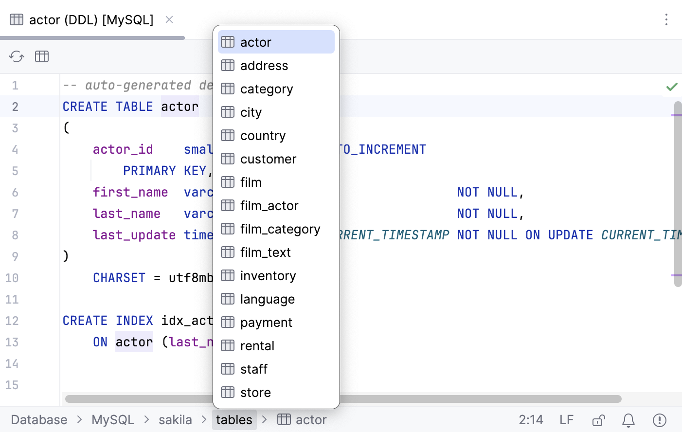 使用导航栏导航到数据库对象 使用导航栏导航到数据库对象