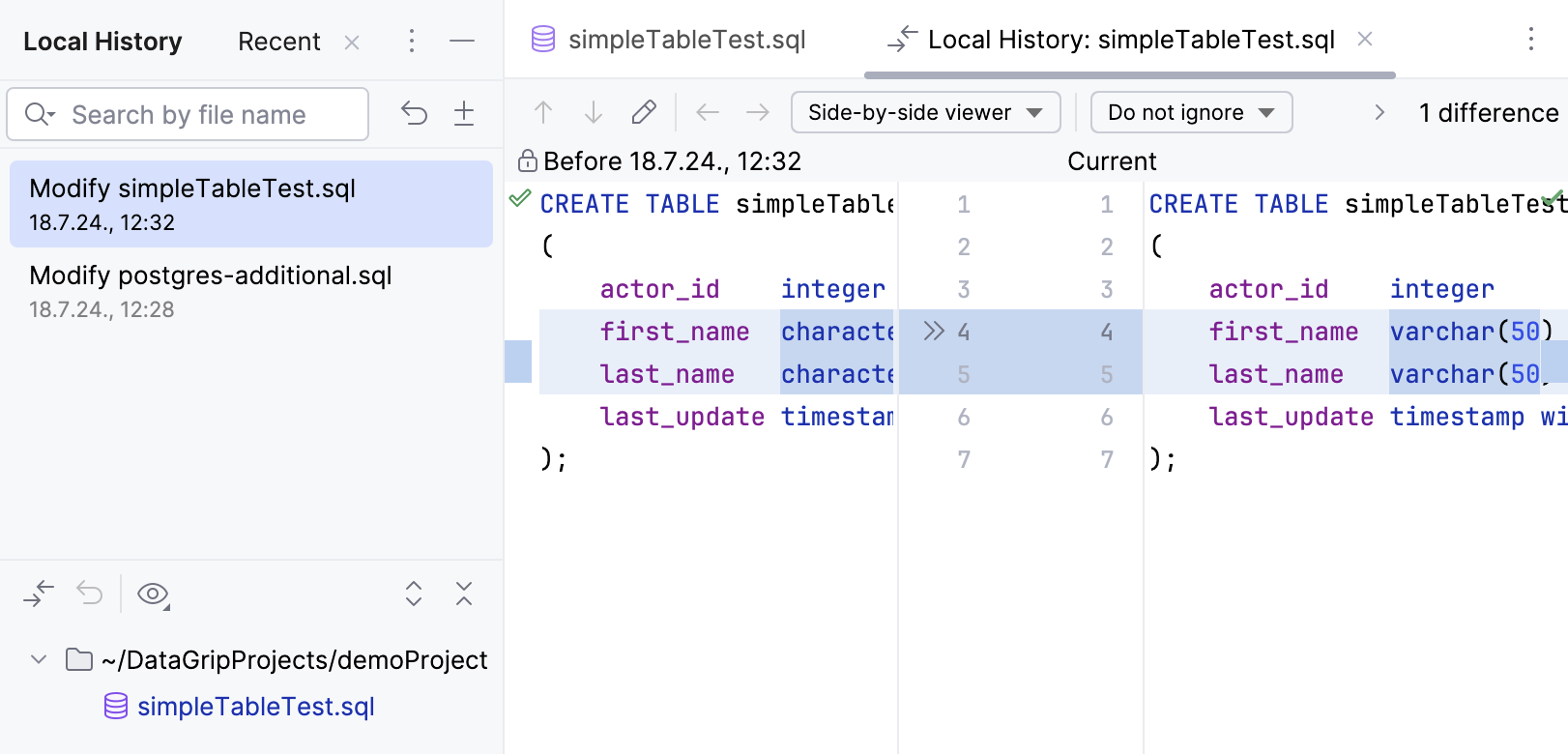 “最近更改”弹出窗口