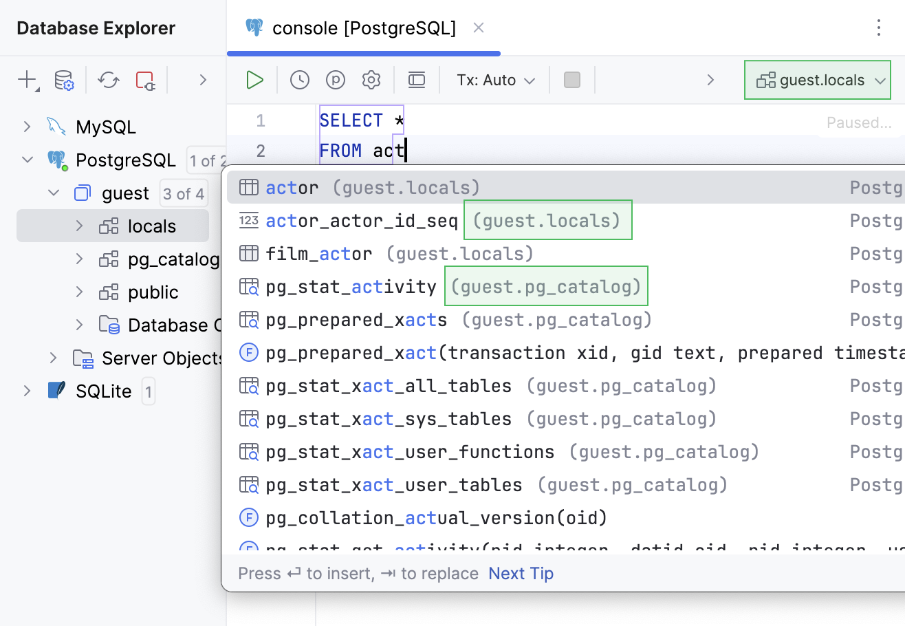 建议来自所有模式的对象
