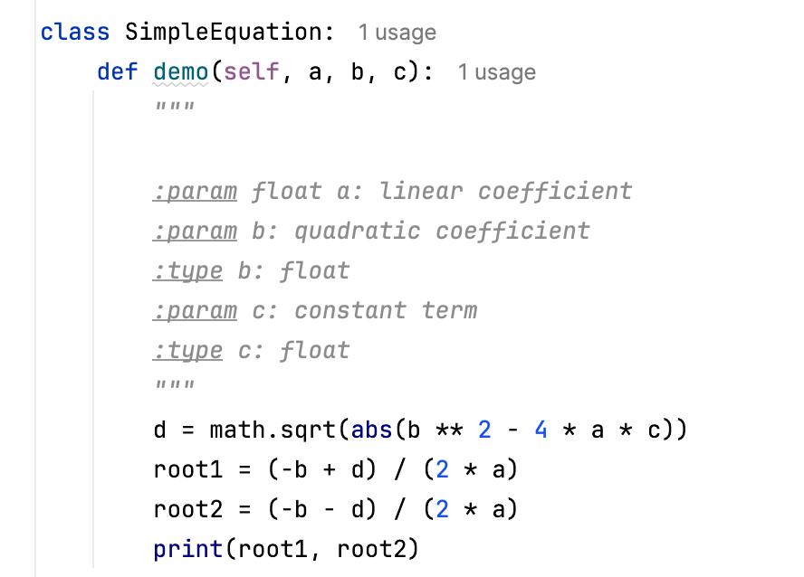 Using reStructuredText to specify types