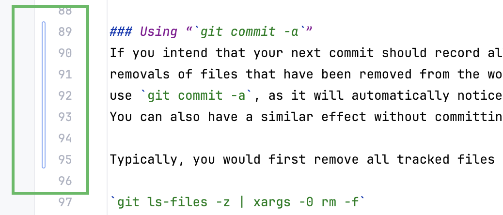 暂存更改的滚动条标记 暂存更改的滚动条标记