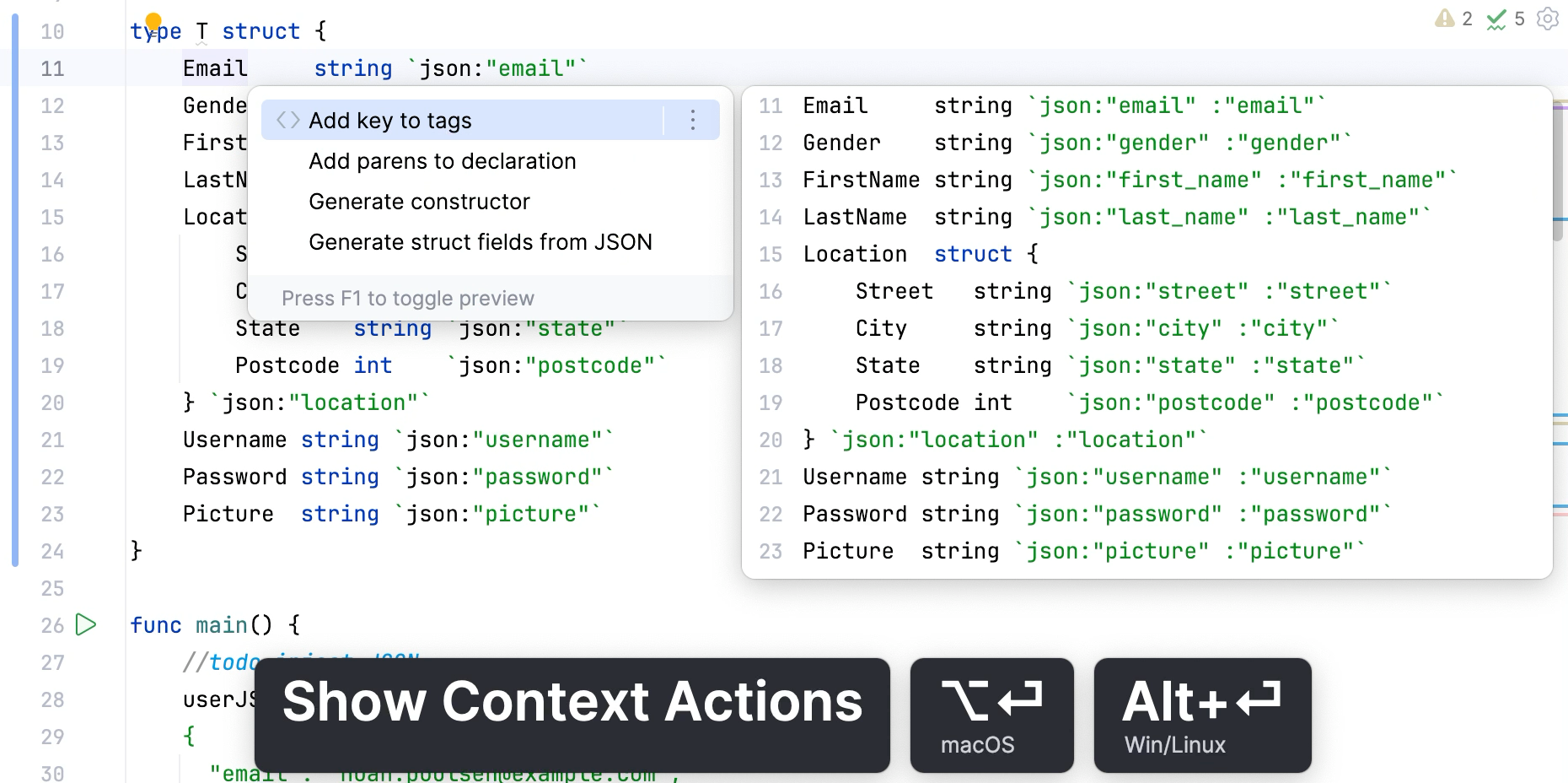 Add new tags to a struct field