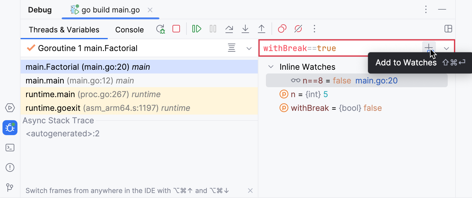 Watch expression Watch expression