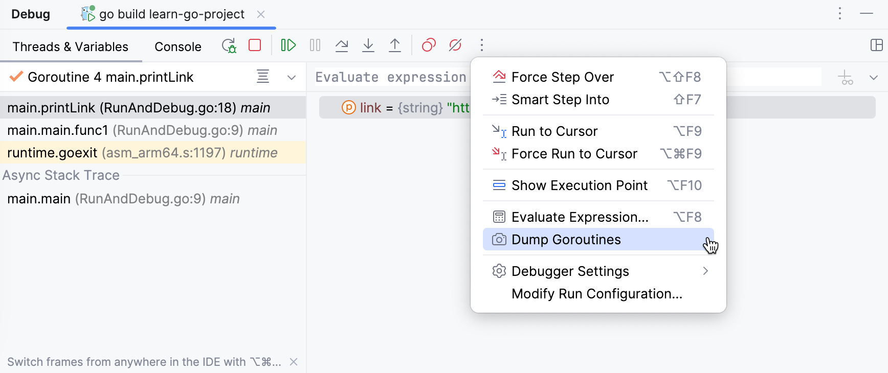Dump goroutines Dump goroutines