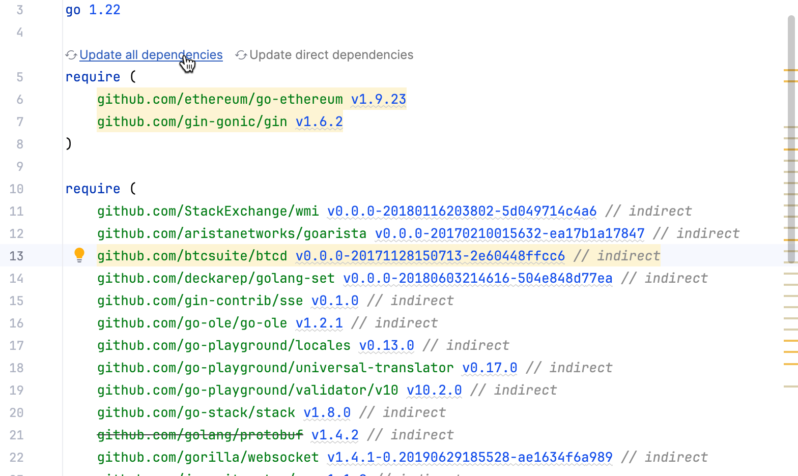 Updating dependencies in go.mod