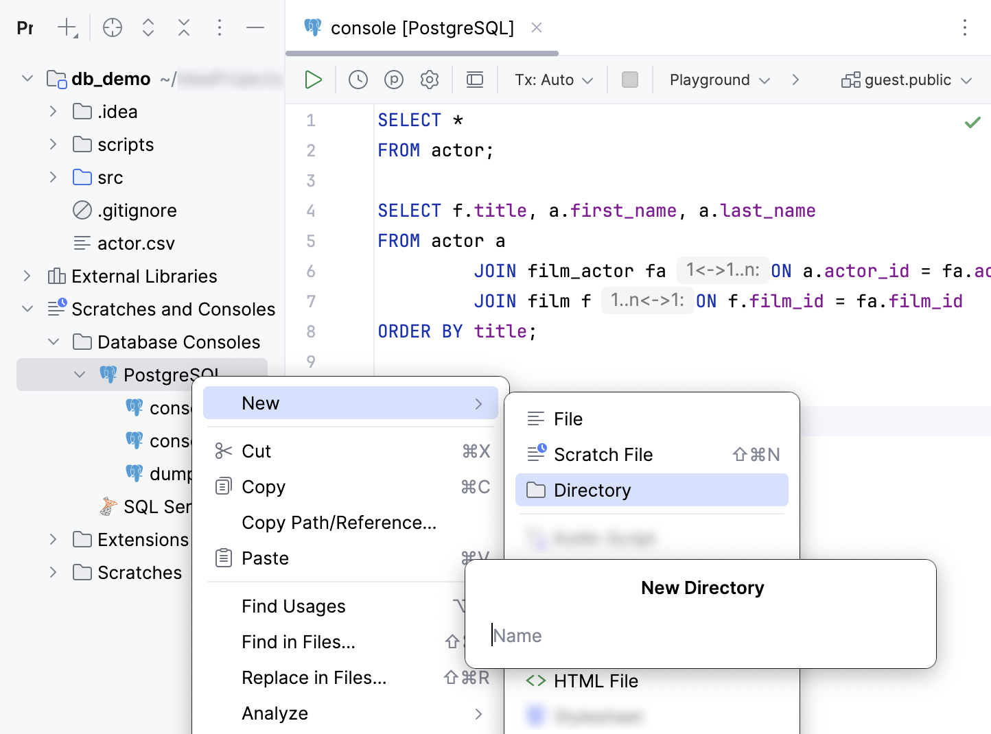 Group consoles under the data source directory