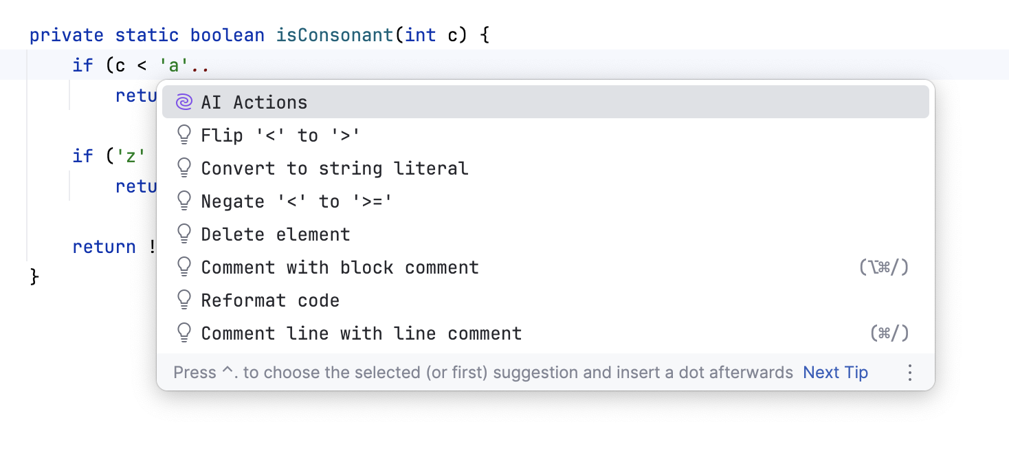 Command completion suggestions
