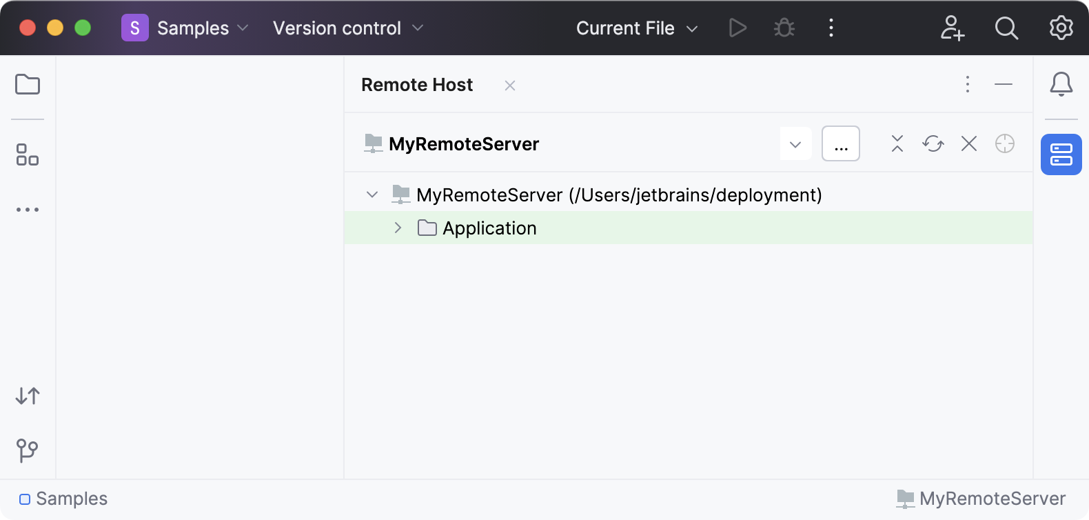 Remote Hosts tool window Remote Hosts tool window