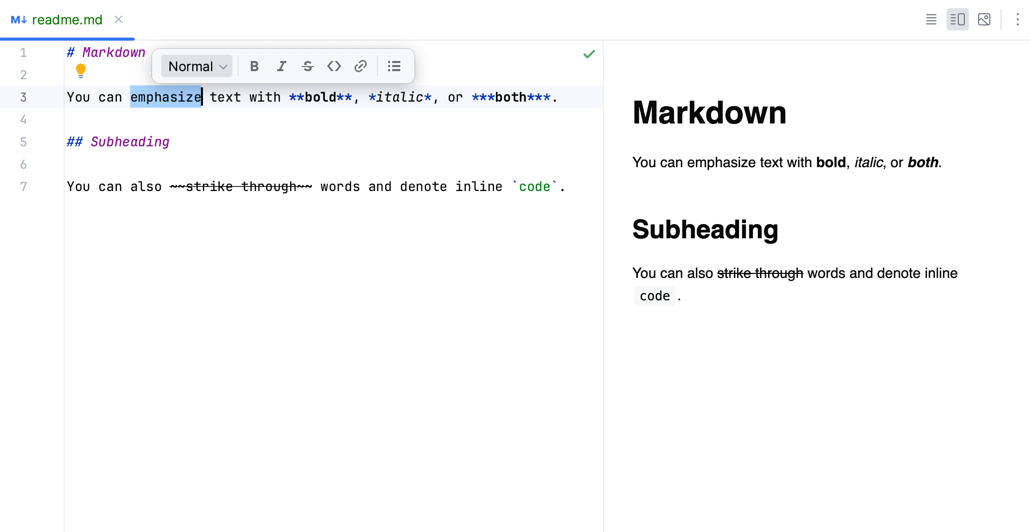 Markdown 编辑器格式工具栏