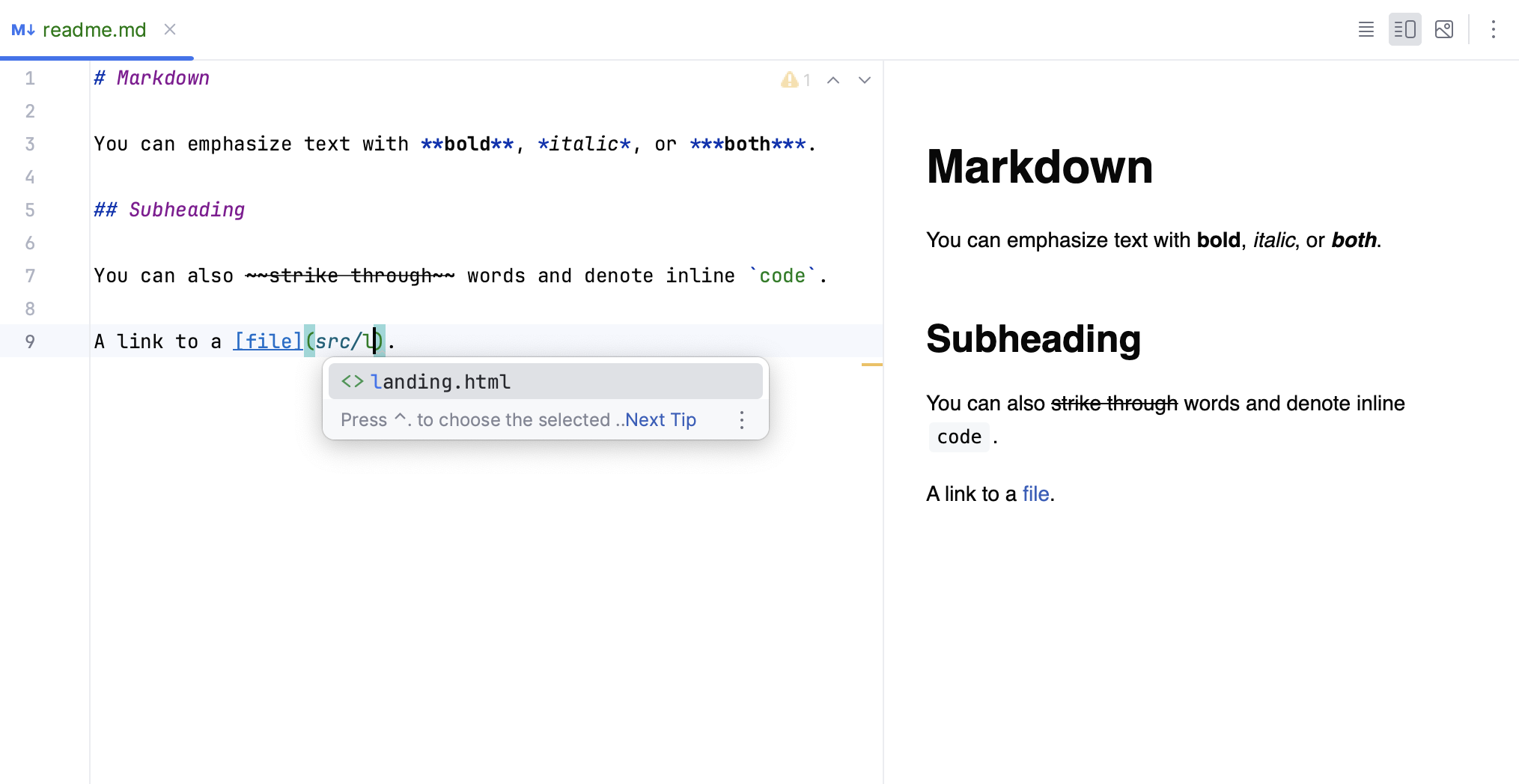 Markdown 编辑器补全弹窗