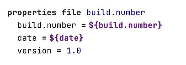The properties file section The properties file section