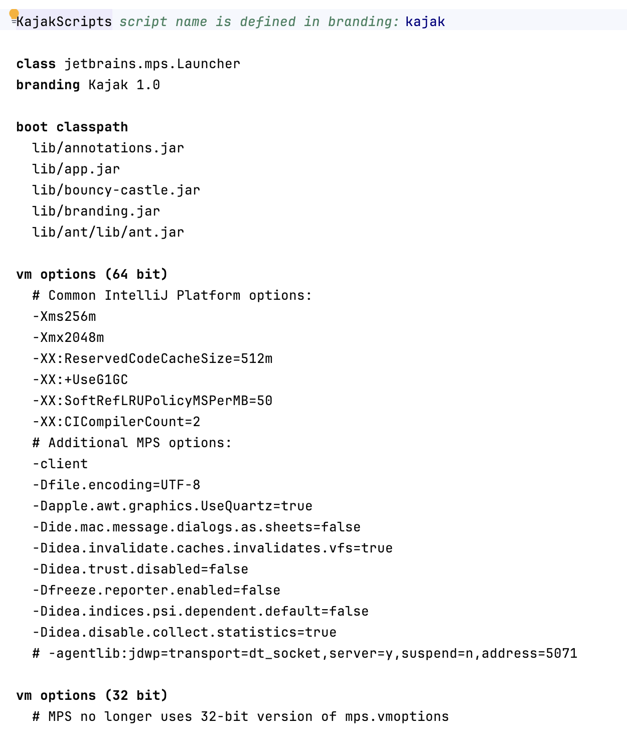 The startup script The startup script