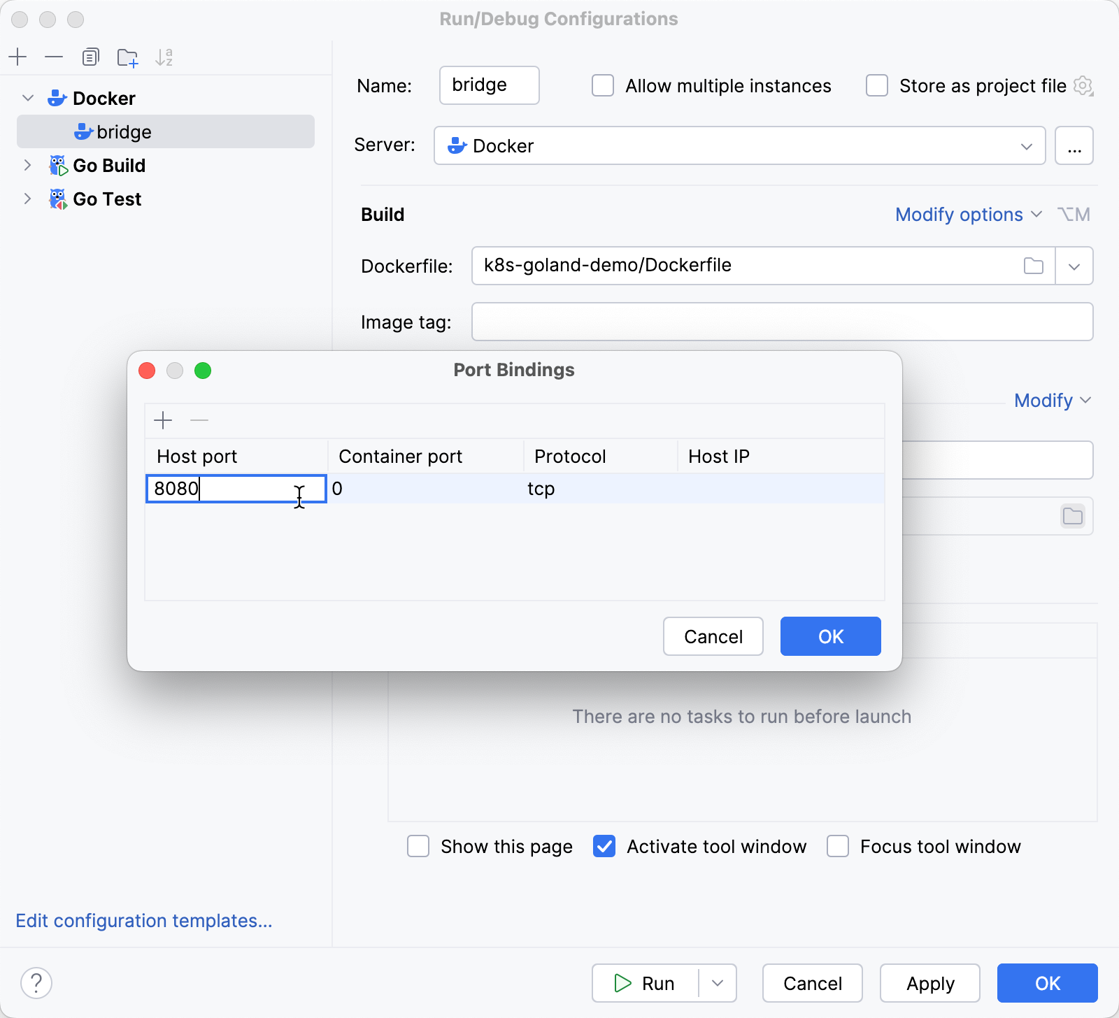Docker: Port binding added Docker: Port binding added