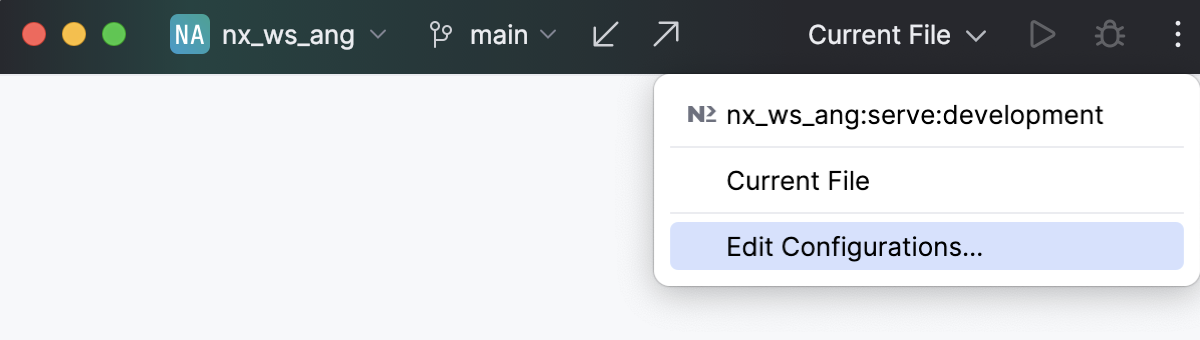 编辑运行/调试配置 - 运行部件