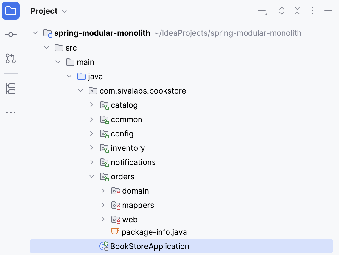 Project with open and closed modules