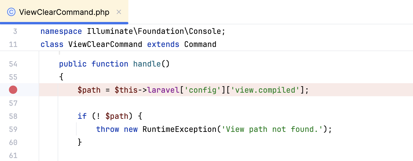 在 Laravel 命令中设置断点